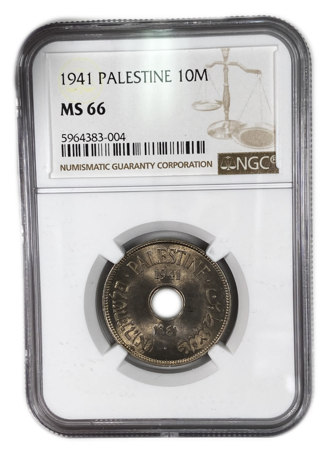 Palestine - 10 Mils 1941 - NGC 66
Rare year and hard to achive at this high level.
... - 1 2