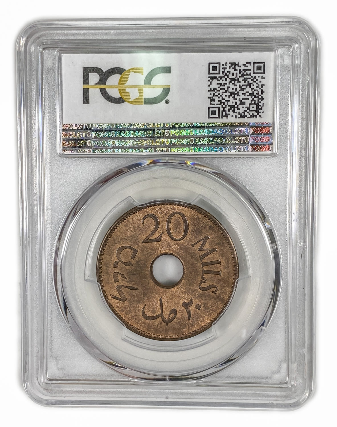 Palestine - 20 Mils 1944 - Very high grade - Extremly rare - PCGS MS 64 RB
Only one coins known ... - 1 3
