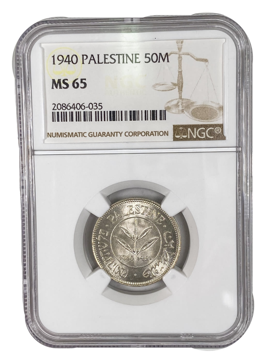 Palestine - 50 Mils 1940 - NGC 65 - High grade
Mil was the Hebrew name of the coin that was legal in ... - 1 2