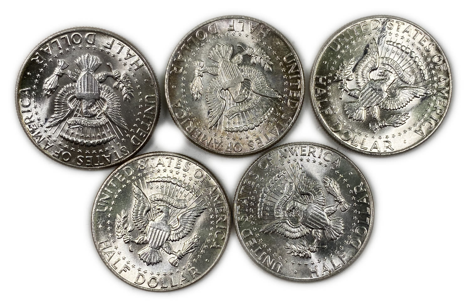 USA - Lot of 5 coins, 1/2 Half Dollar 1964 - Kennedy Half Dollar - UNC
Obverse: Portrait of ... - 1 1