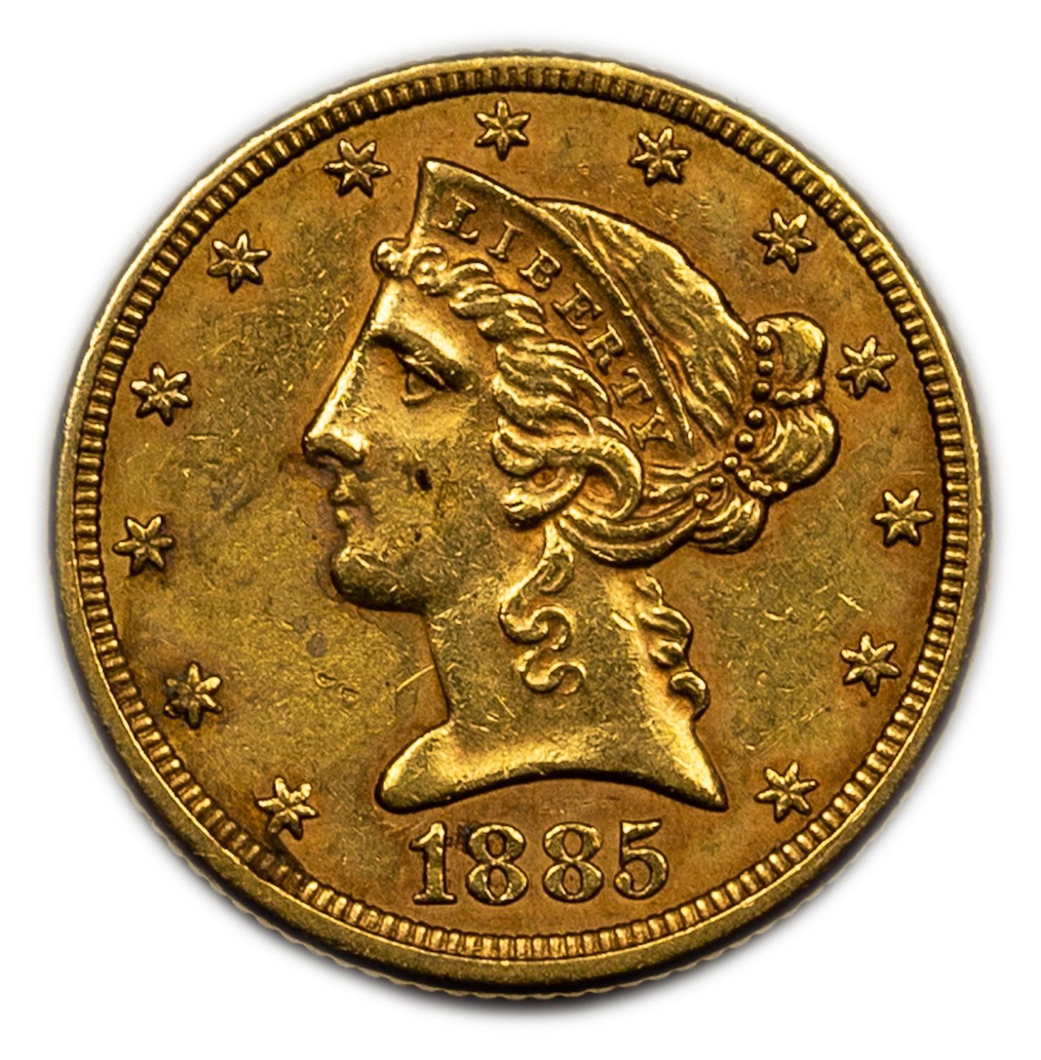 USA - 5 Dollars 1885 - Liberty / Coronet Head - Half Eagle - Gold 900, 8.33g, 21.6mm
Only 10% ... - 1 2