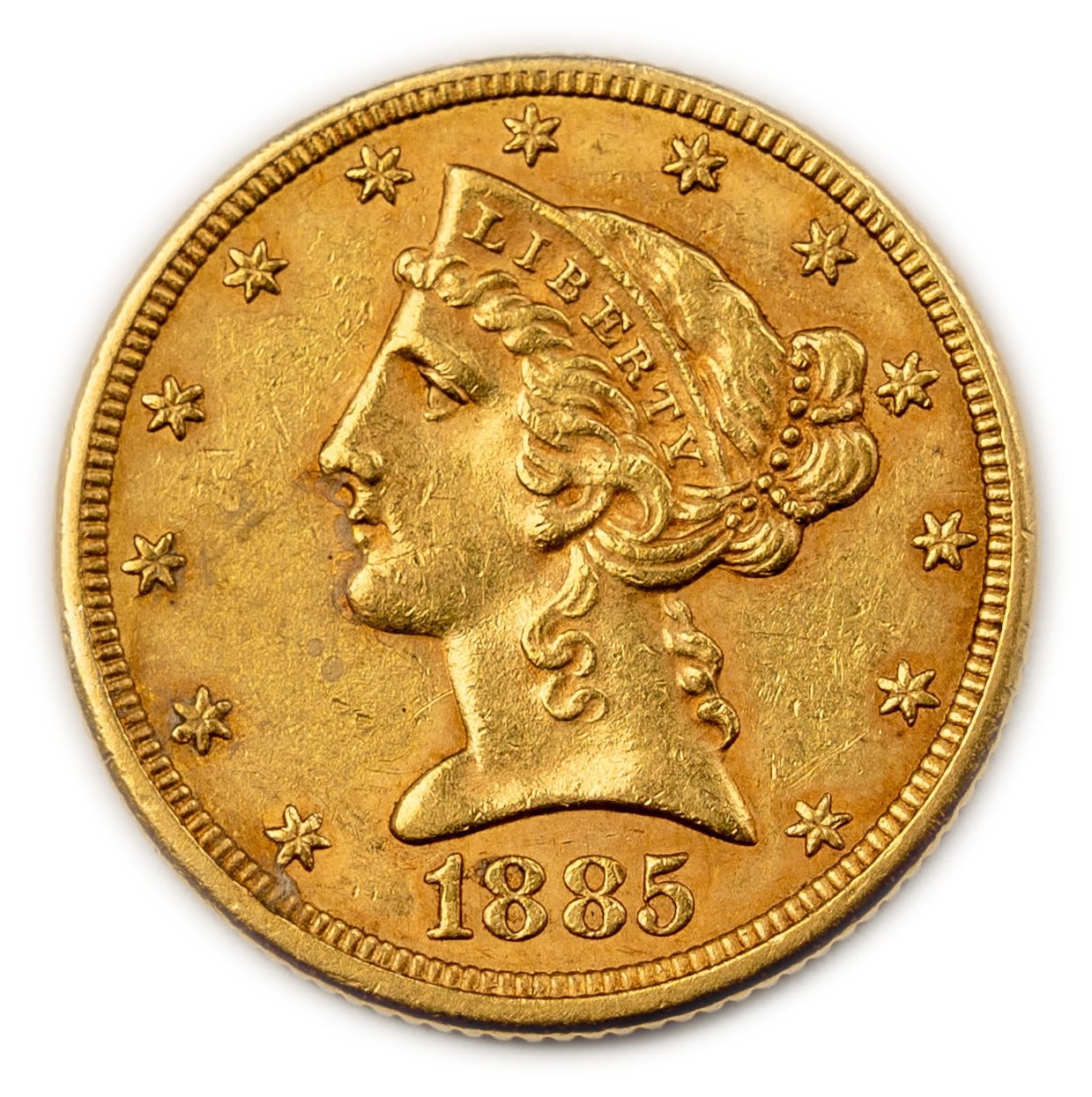 USA - 5 Dollars 1885 - Liberty / Coronet Head - Half Eagle - Gold 900, 8.33g, 21.6mm
Only 10% ... - 1 0