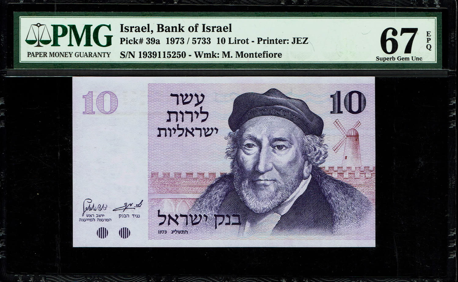 Israel - Lot of 3 banknotes 10 Lirot, 1, 5 Sheqels, 1973, 1978 - PMG 67-68 EPQ
5 Shekels - Only 3 ... - 1 3