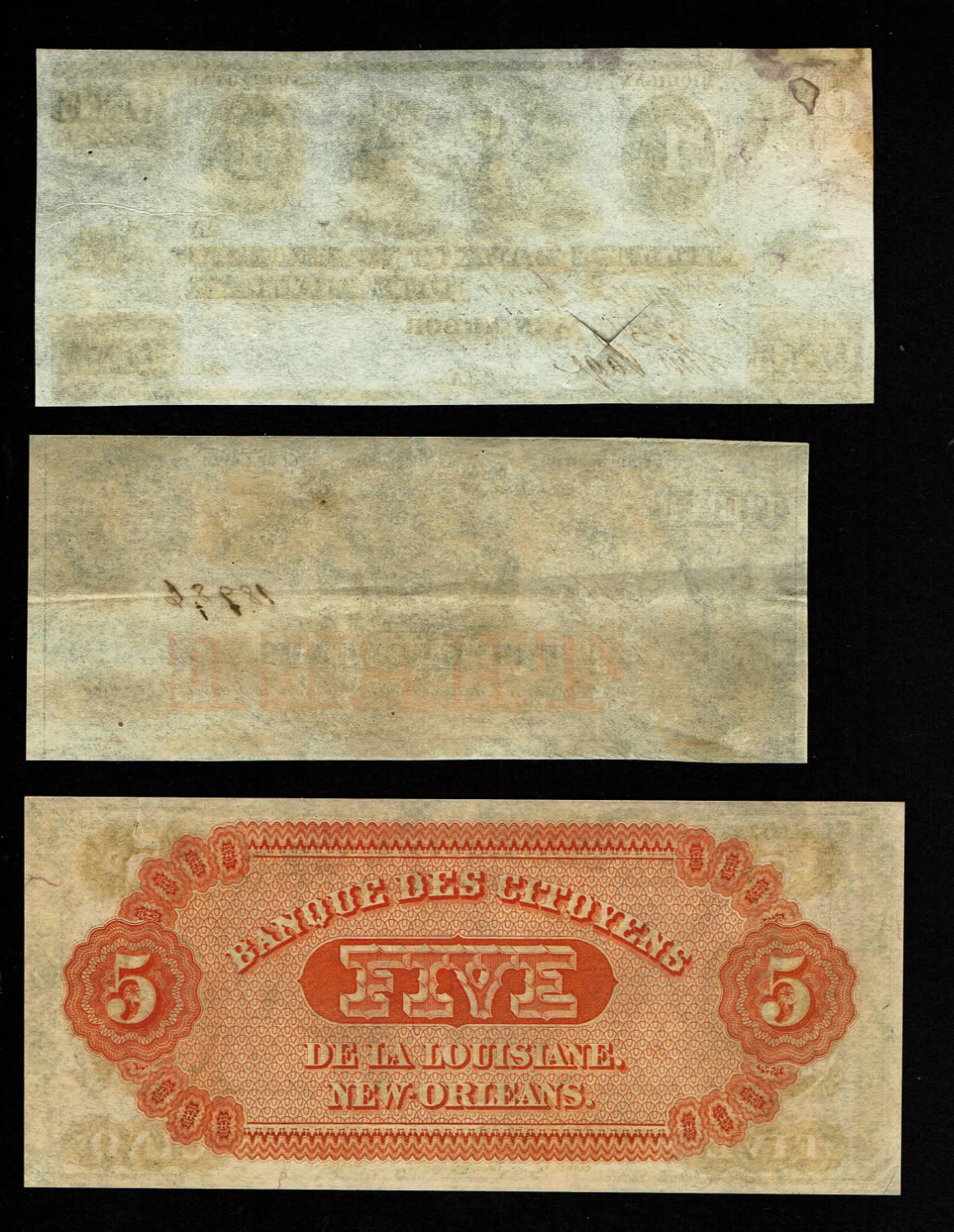 USA - Lot of 3 banknotes 1, 3, 5 Dollars without years - VF-AU
The Confederate States of America ... - 1 1