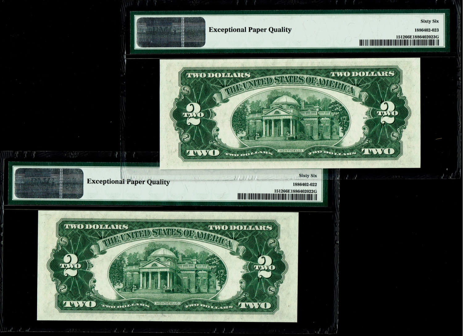 USA - 2 Dollars 1953C - Consecutive numbers - PMG 66 EPQ
The dollar (or US dollar, also known as the ... - 1 1