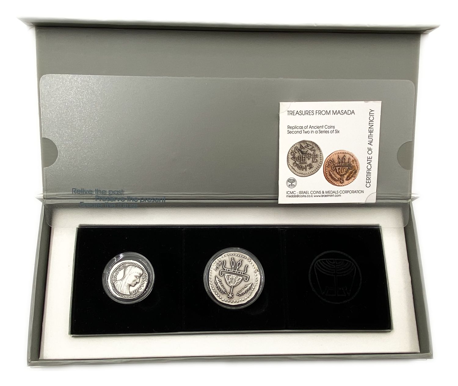 Israel - 2 replicas (copies) of Masada coins - the Government Coins and Medals Company
Masada ... - 1 1