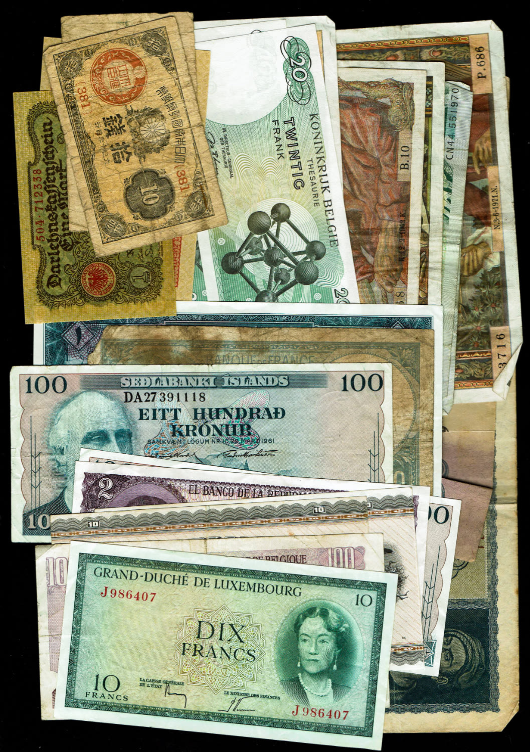 World - Lot of 22 world banknotes - years and different conditions - 1 0
