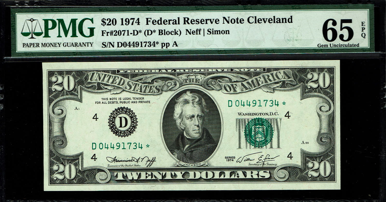 USA - 20 Dollars 1974 - PMG 65 EPQ
The dollar (or US dollar, also known as the US dollar or US ... - 1 0