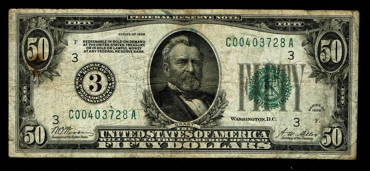 USA - 50 Dollars 1928 - F-VF
The dollar (or US dollar, also known as the US dollar or US dollar) is ... - 1 0