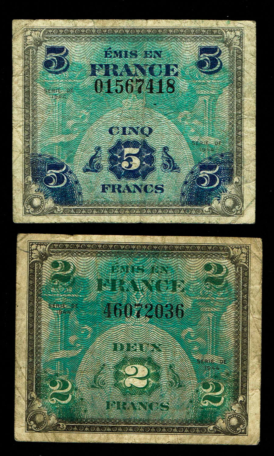 France - 2, 5 francs 1944 - World war 2 - Allied Military Currency
This bank note was made in the United ... - 1 0
