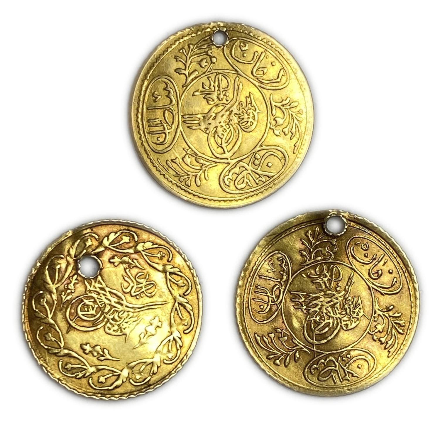 Ottoman Empire - Lot of 3 coins AH 1223 Hayriye - Mahmud II - Gold 873, 4.9g
Only 10% fees + VAT on ... - 1 0