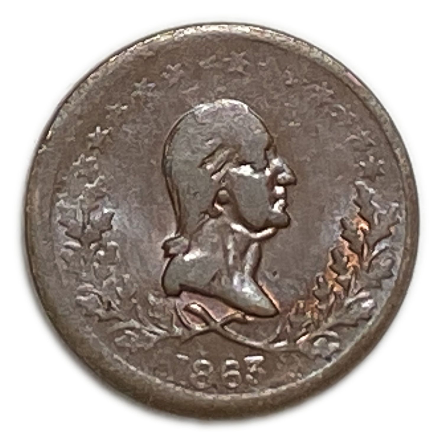 Judaica / Zionism - The Washington Token / Star of David, USA Civil War - 1863 - 1 0