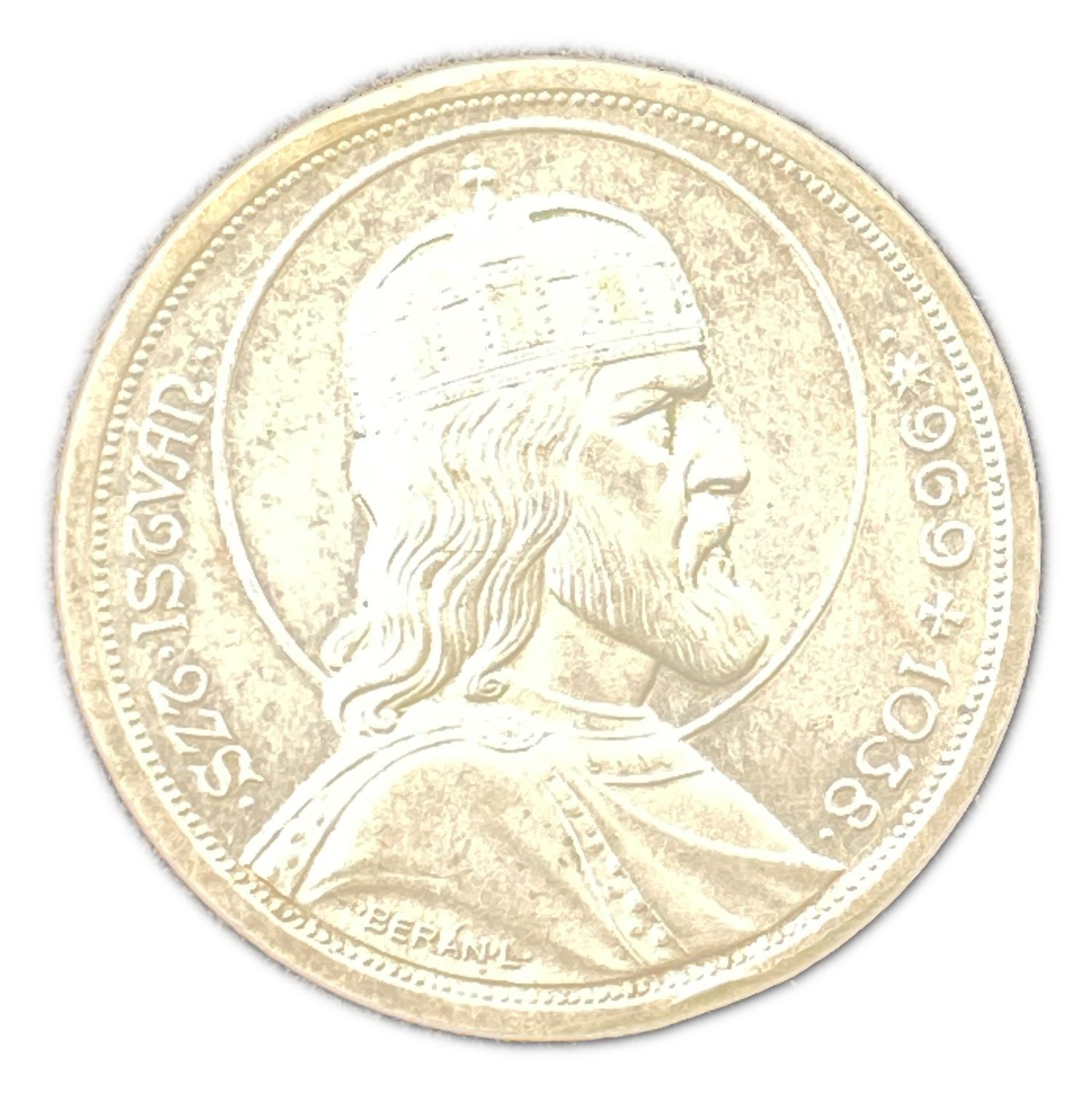 Hungary - 5 Pengo 1938 - 900 years since the death of St. Istvan I - silver 640, 25 g, 36 mm - 1 1
