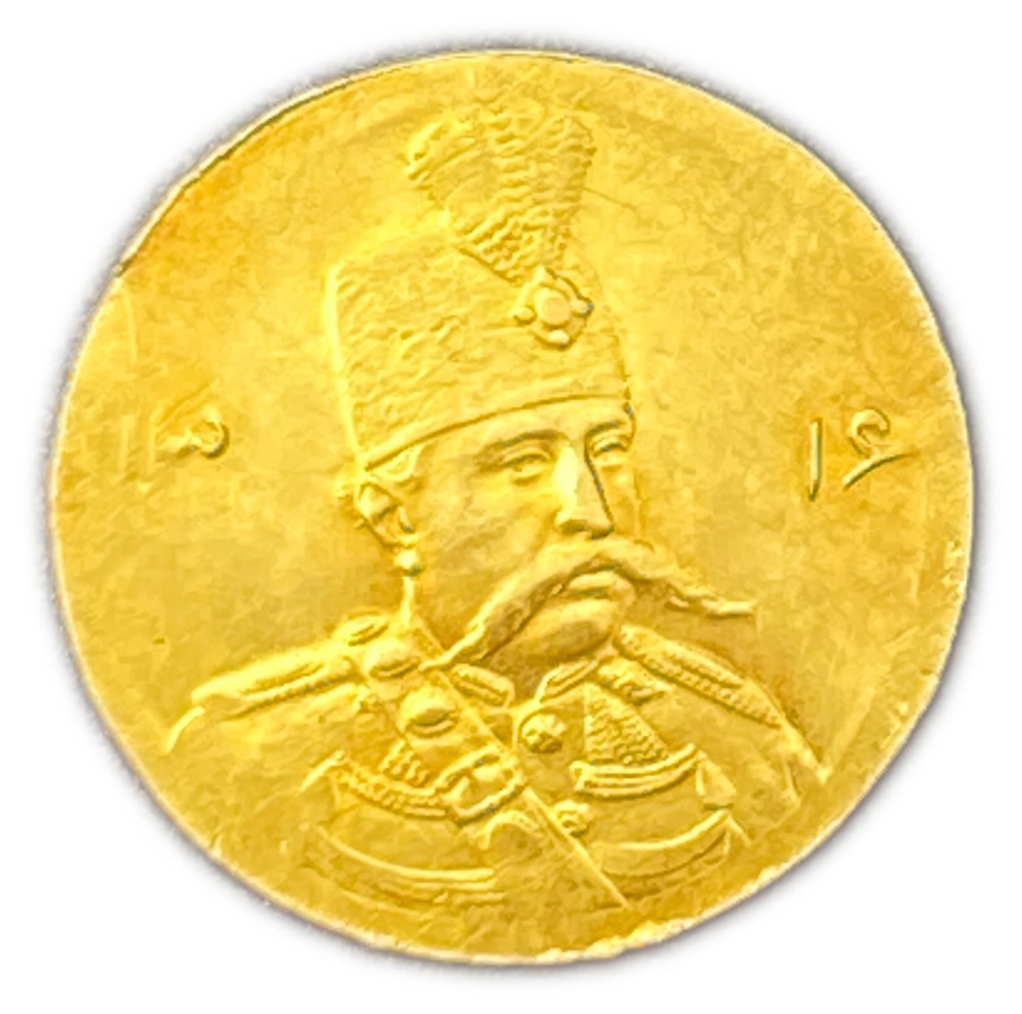 Persia / Iran - 5000 dinars 1907 - gold 900, 1.45 g, 17 mm
Back: The inscription in Persian ... - 1 0