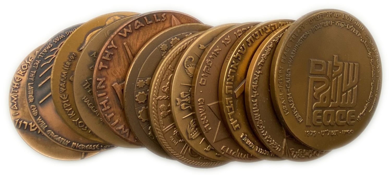 Israel - Lot of 12 medals from the Government Coin and medals Company in various subjects - Different years.