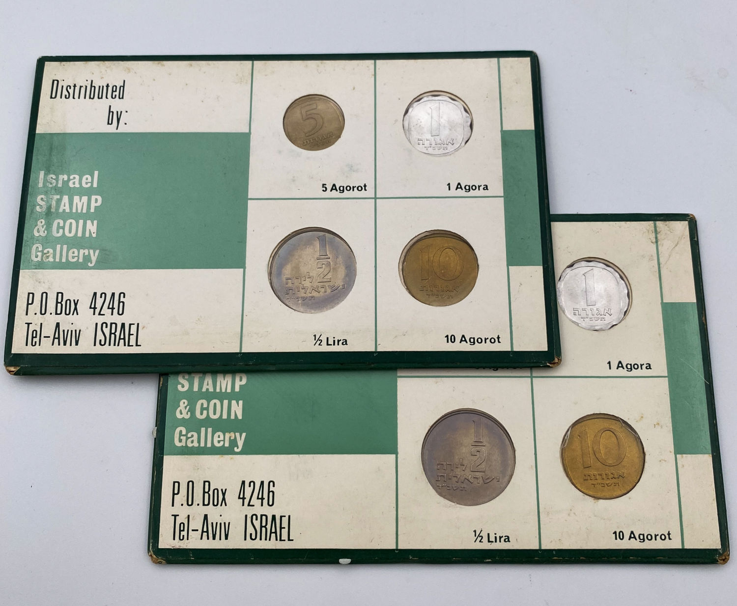 Israel - four Israeli coins, 1, 5, 10 Agorot and a half Lira - 1964 - Set produced in private - 1 0