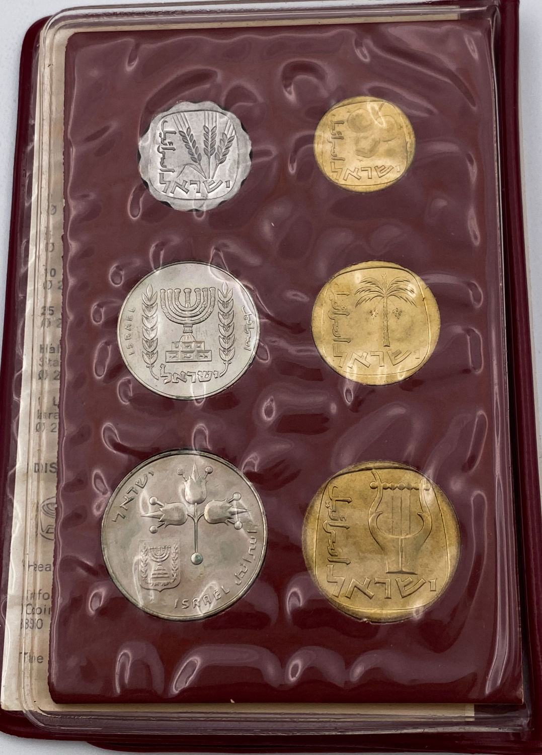 Israel - Lot of 7 Coin Sets of the Government Coin and Medal Company, Lira Series - 1965, 1966, 1967, 1968, 1969 ... - 1 3