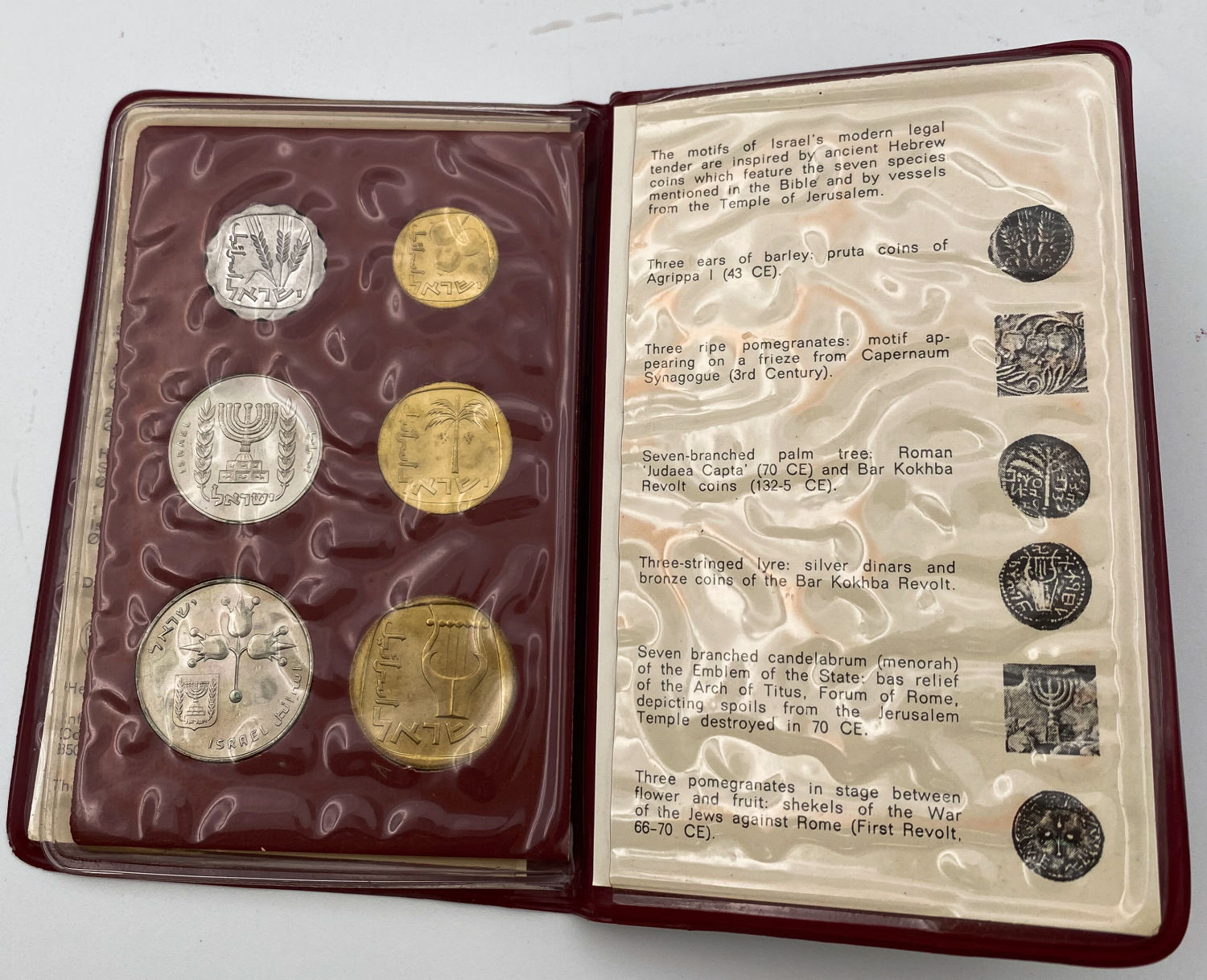 Israel - Lot of 7 Coin Sets of the Government Coin and Medal Company, Lira Series - 1965, 1966, 1967, 1968, 1969 ... - 1 5