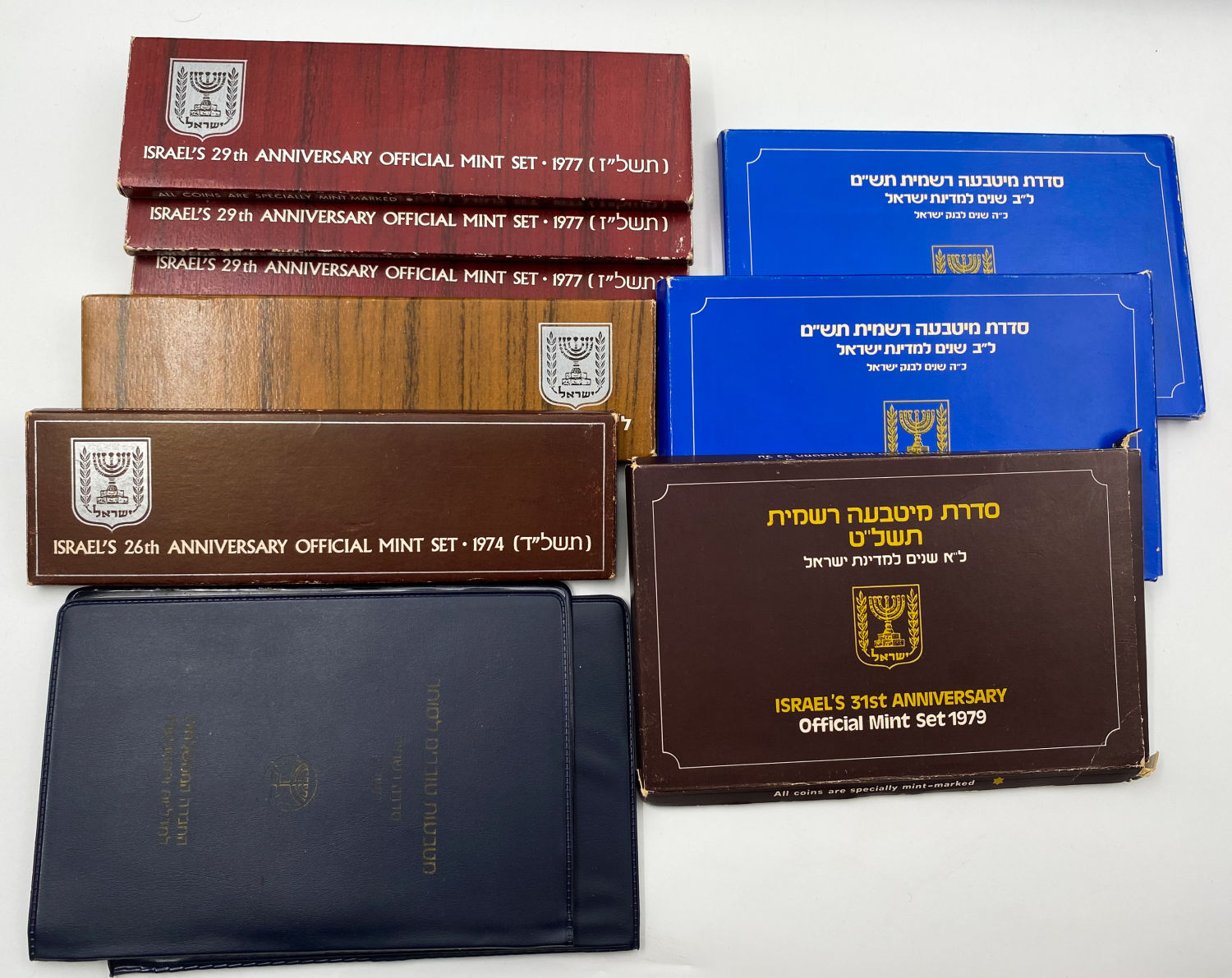 Israel - Lot of 10 sets of coins - Government Coin and Medal Company, Lira Period - 1974, 1977, 1978, 1979, 1980 - 1 0