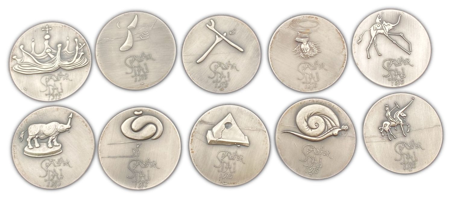 Israel - Salvador Dali - Silver Medal Set of the Ten Commandments, 1975 - 999 silver, 50 mm, 510 ... - 1 0