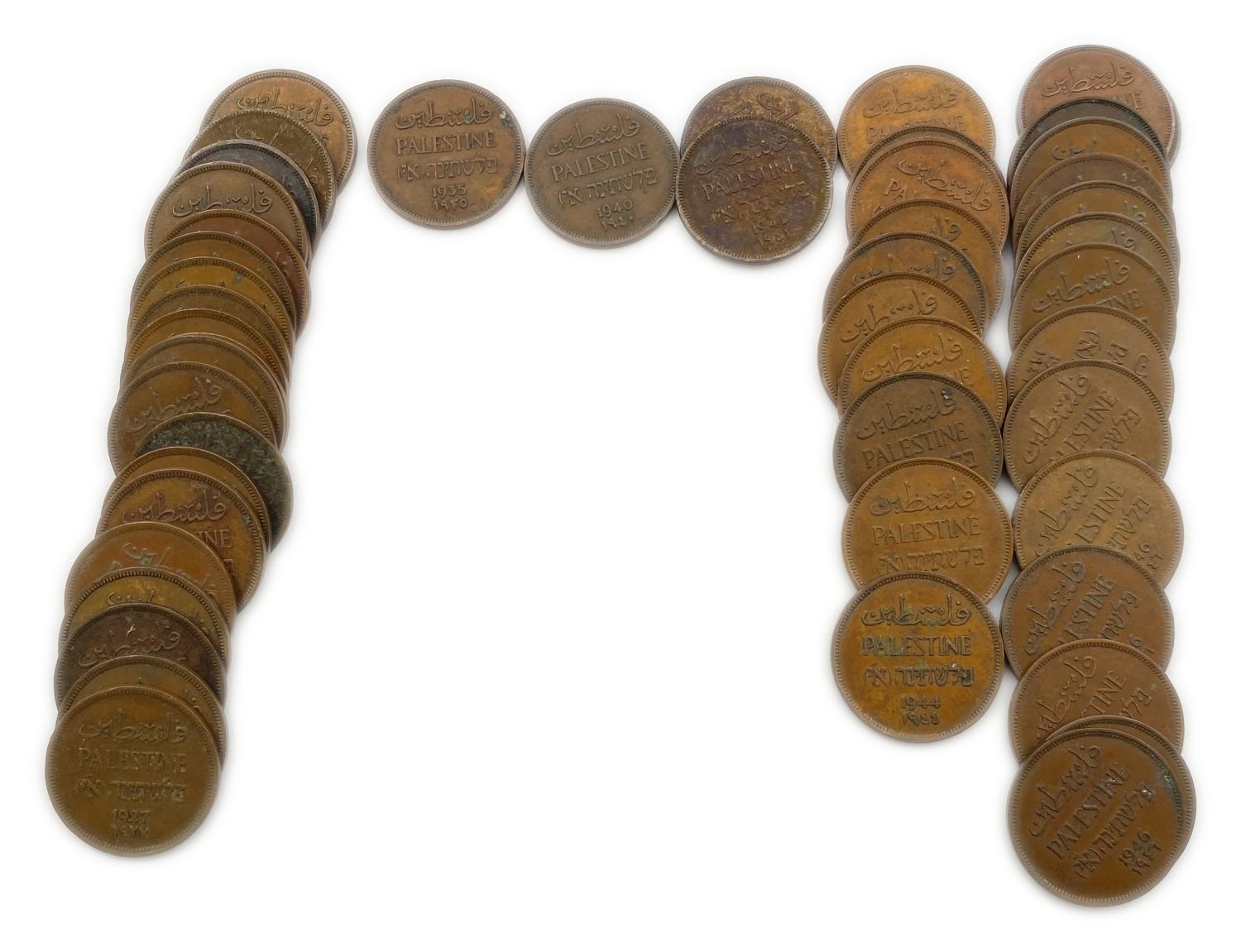 Palestine - Lot of 30 coins of 30 Mils - Diffrent Years - VF
Mil, was the Hebrew name of the ... - 1 1