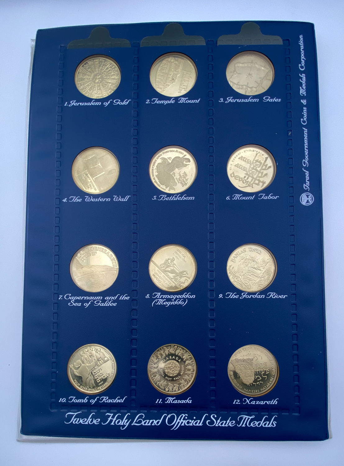 Israel - Set of 12 State Medals of the Silver "Holy Land" published by the Government Company - Silver, Total ... - 1 1
