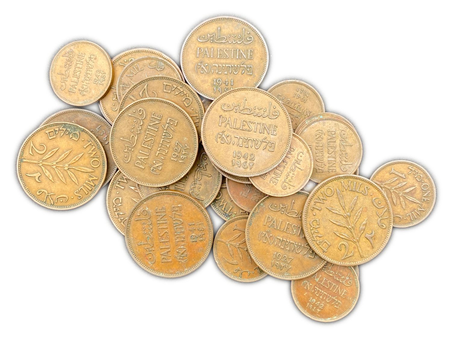 Palestine - Lot of 30 coins, 15 of 1 Mil and 15 of 2 Mils - Diffrent Years - F-VF
MIL, was the ... - 1 1