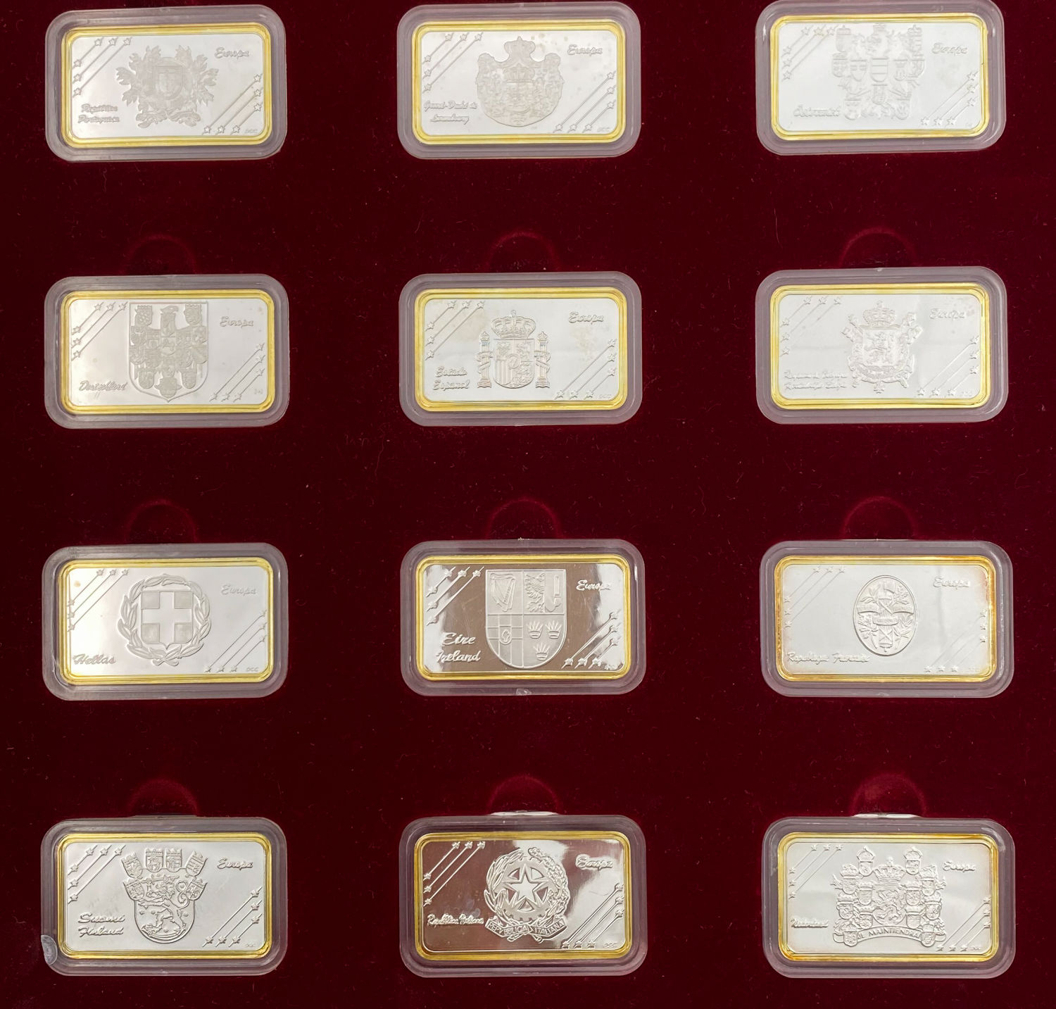 Israel - Silver Medal Set, European Capitals - 925 Silver, 1 Ounce (X12), 47X27mm
Published by the ... - 1 2