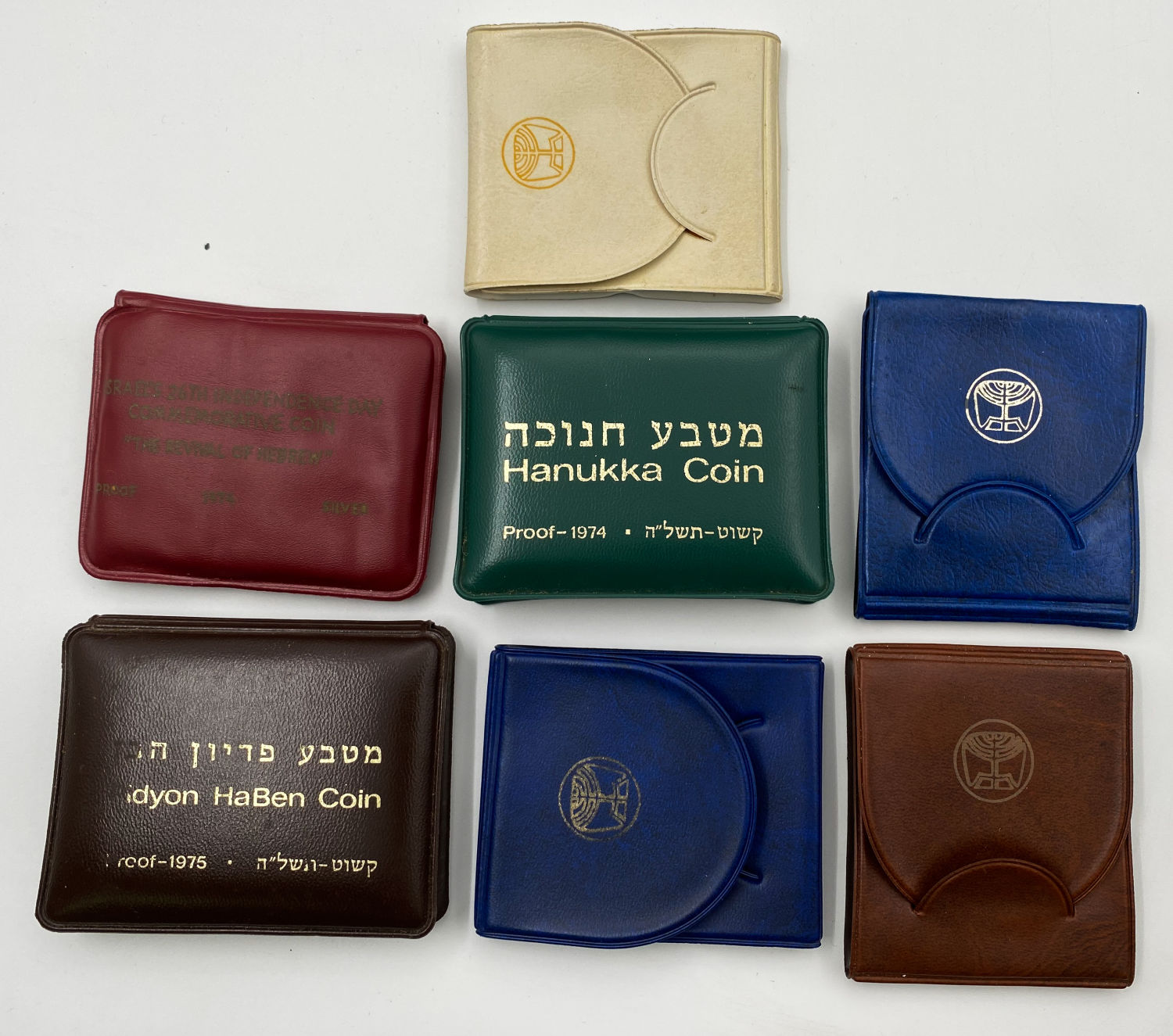 Israel - 7 Silver Coins with Original Cases, Government Coin and Medal Company - Lira Period, Various Years - 1 0