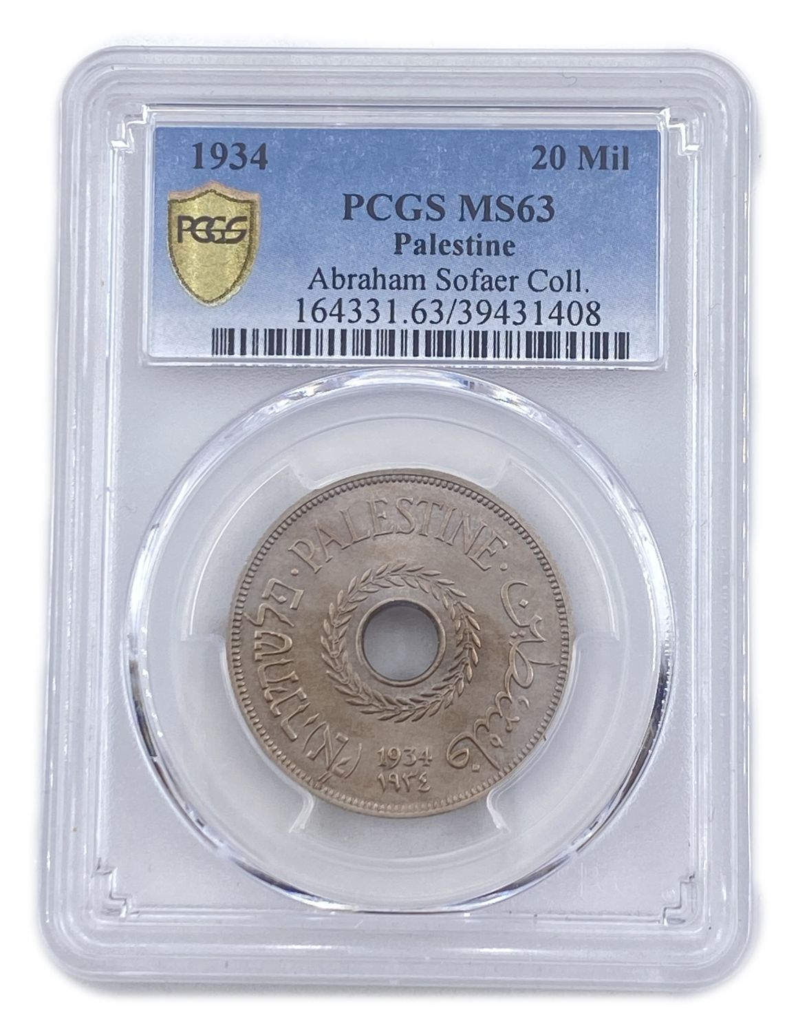 Palestine - 20 Mils 1934 - PCGS MS63 - UNC - Rare
The year with the second lowest mintage of ... - 1 2