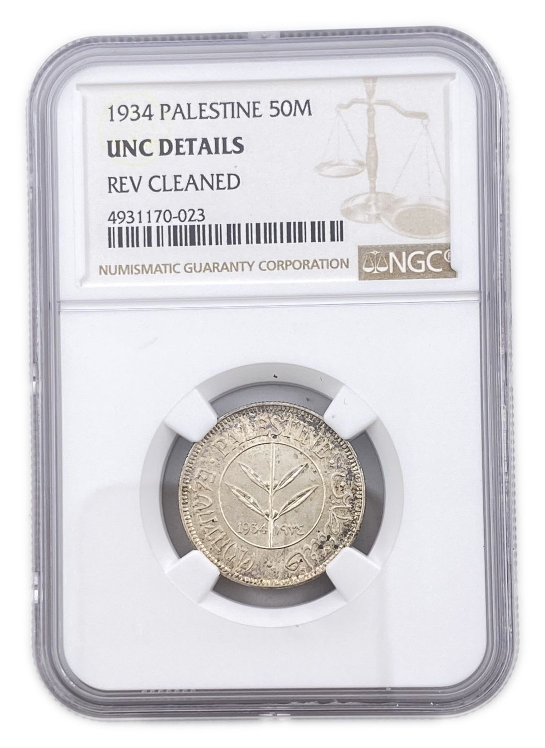Palestine - 50 Mils 1934 - NGC UNC DETAILS
The lowest issue of the 50-mils.
... - 1 2