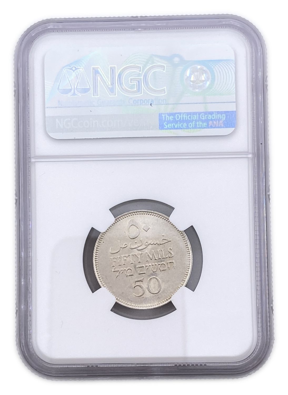Palestine - 50 Mils 1939 - NGC UNC DETAILS
Mil was the Hebrew name of the coin that was ... - 1 3