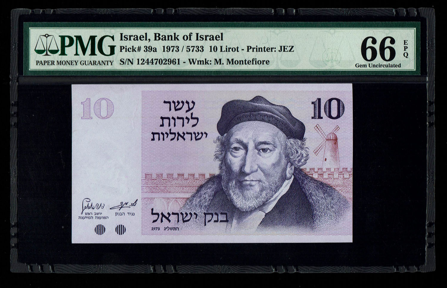 Israel - 10 Lirot 1973 - PMG 66 EPQ
The Gates series is the latest in Israeli lira series and ... - 1 0
