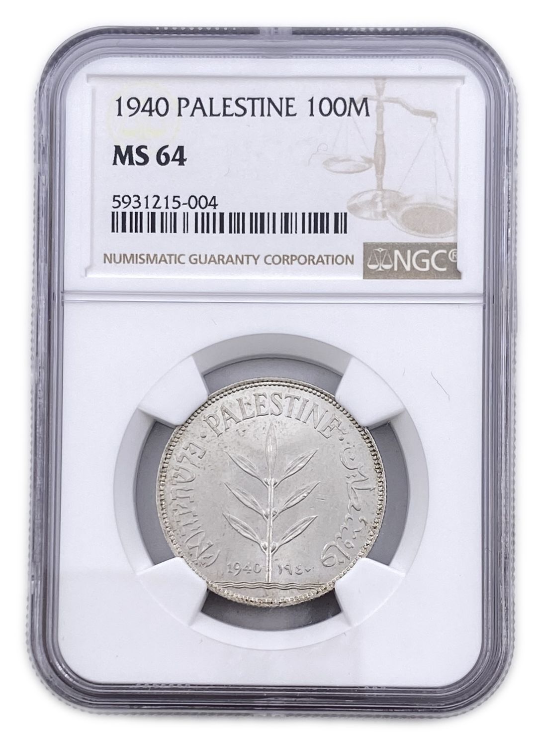 Palestine - 100 Mils 1940 - NGC MS64
Mil, was the Hebrew name of the coin that was legal in ... - 1 2