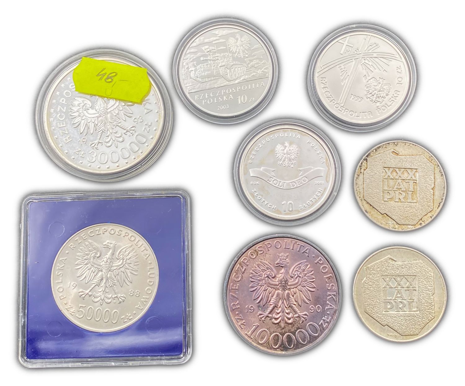 Poland - Lot of 8 coins and silver medals, some on the subject of the Holocaust - XF-UNC - Different years - 1 1
