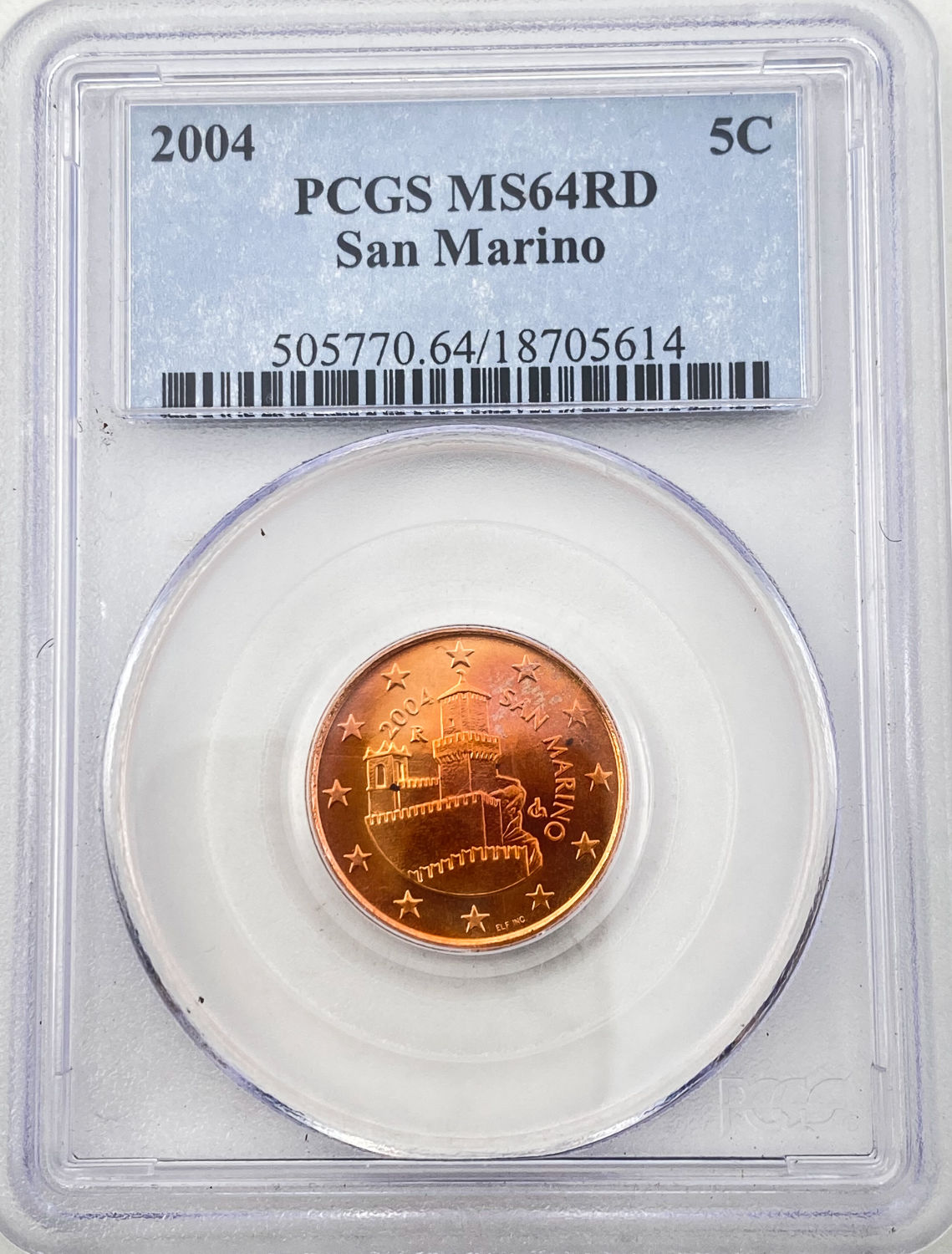 San Marino - Lot of 3 coins 1, 2, 5 cents 2004R - PCGS MS64RD - 1 1