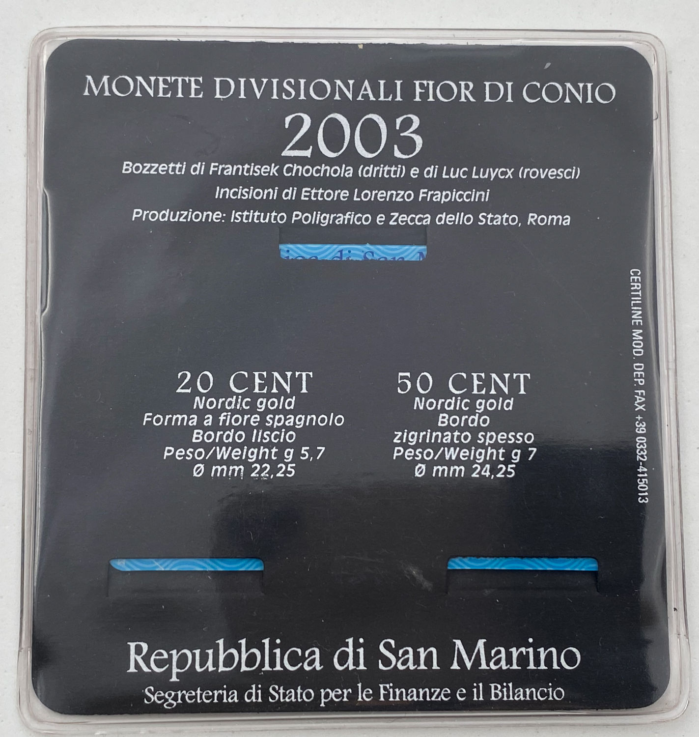San Marino - Lot of 3 coin sets - 2002, 2003, 2004 - UNC - 1 8