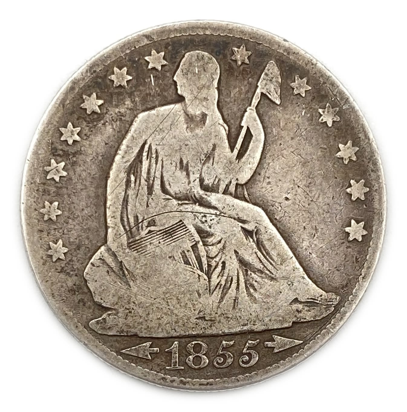 USA - 50 Cents 1855 - O - "Seated Liberty" - Silver - 1 0