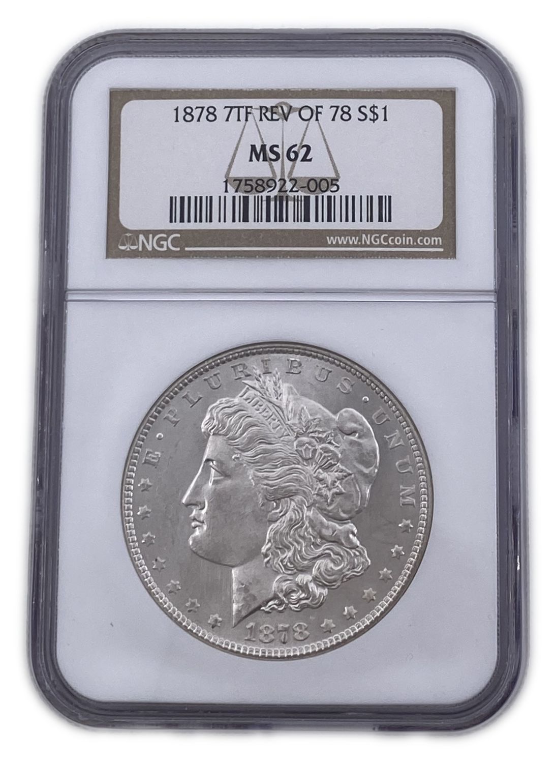 USA - 1 Morgan Dollar 1878 - 3TF REV7 - NGC MS62
The Morgan dollar was a United States dollar coin ... - 1 2