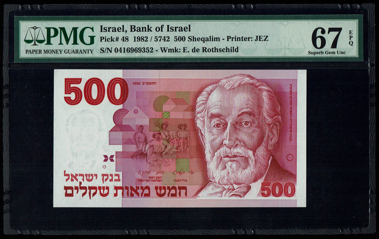 Israel - 500 Sheqalim 1982 - PMG 67 EPQ
The shekel series replaced the Israeli pound and includes ... - 1 0