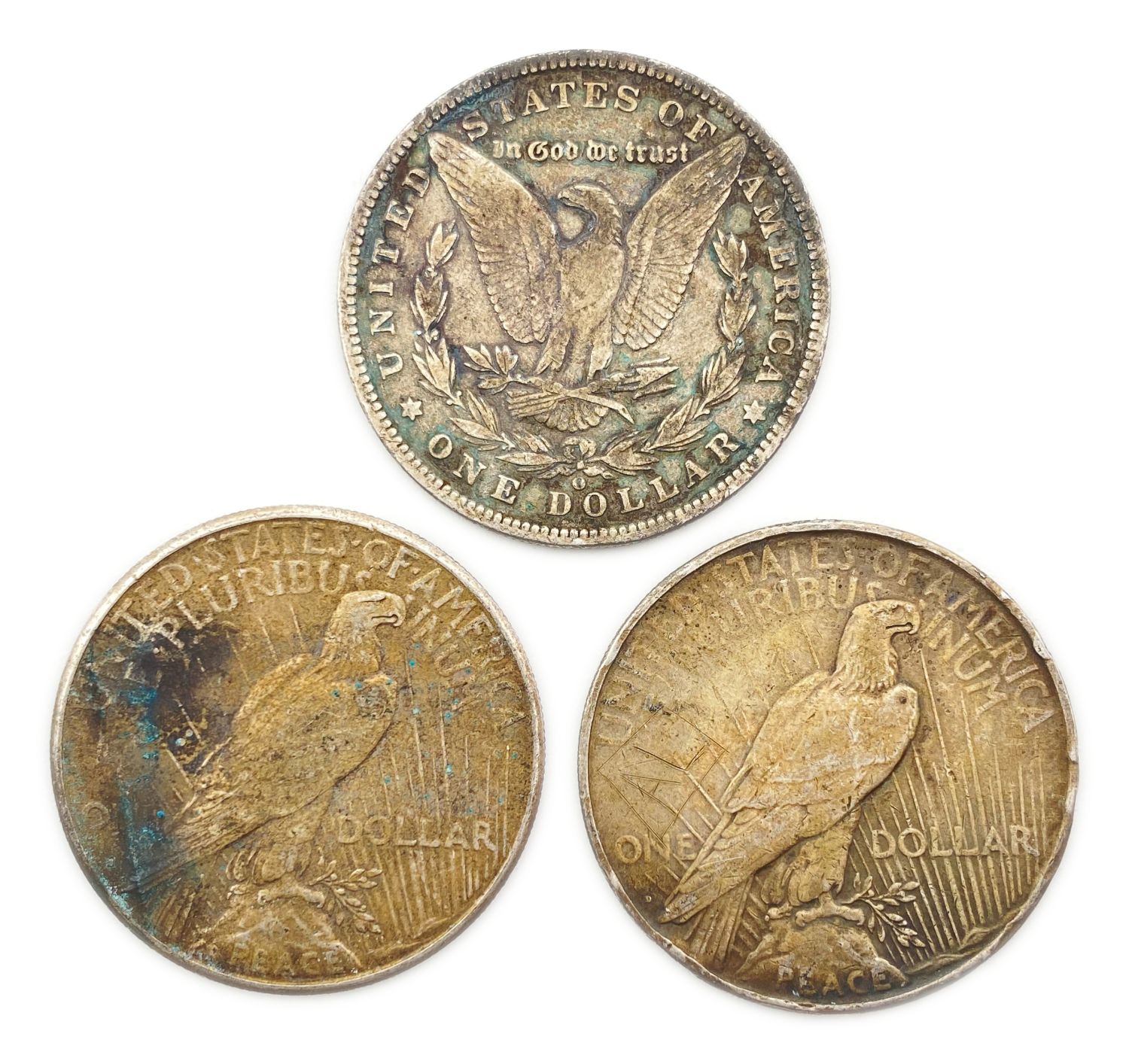 USA - Lot of 3 silver coins 1 dollar 1887, 1922, 1923 - F - 1 1