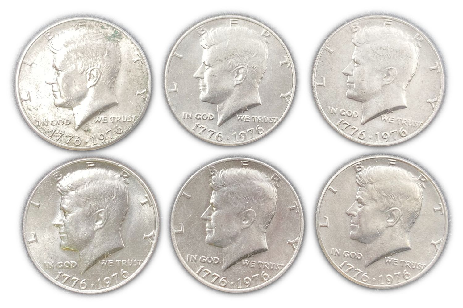 USA - Lot of 6 half dollar coins 1976 - Copper-Nickel - AU-UNC - 1 0