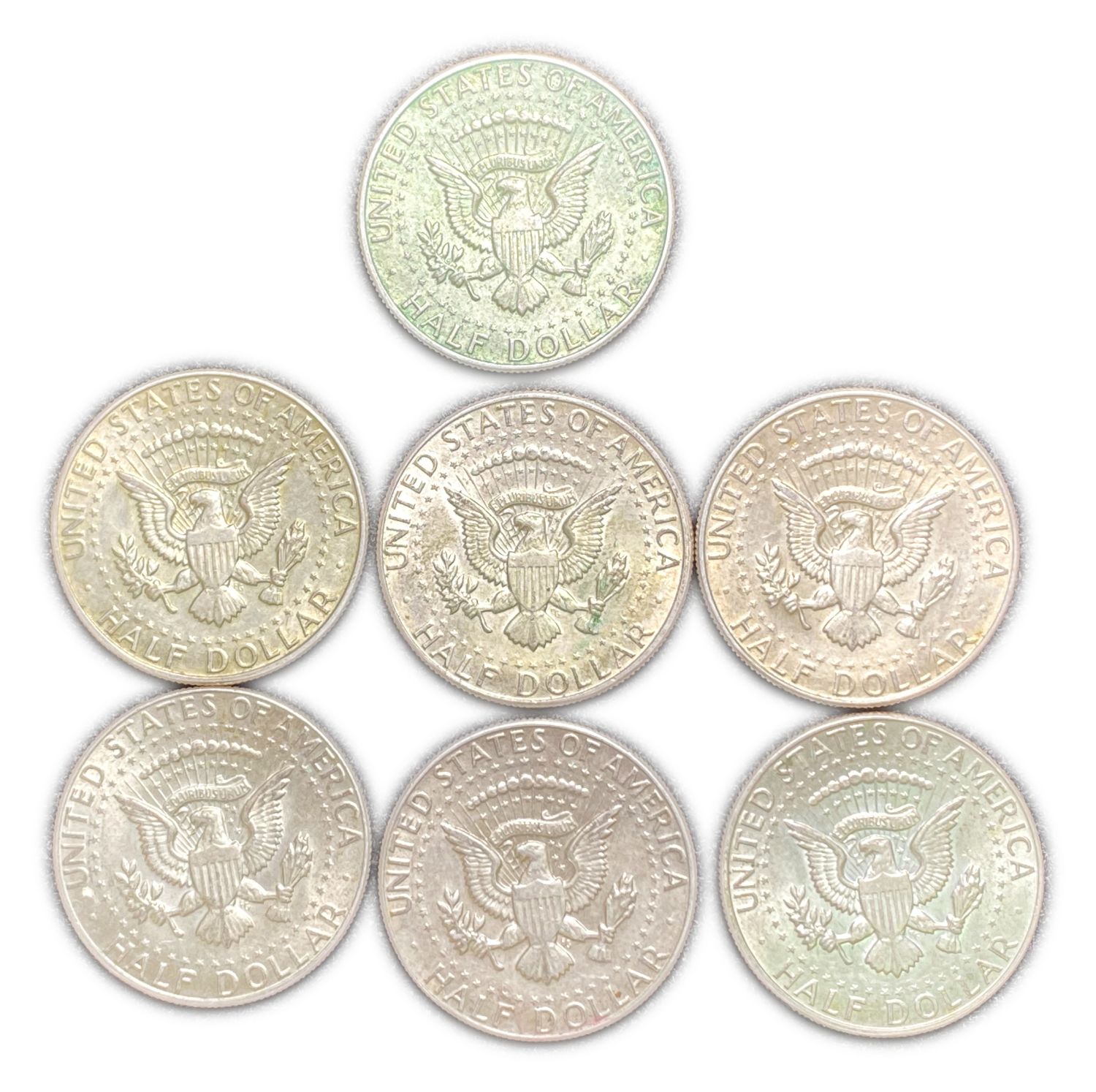 USA - Lot of 7 half-dollar coins 1967, 1968, 1969 - Silver - XF-AU - 1 1