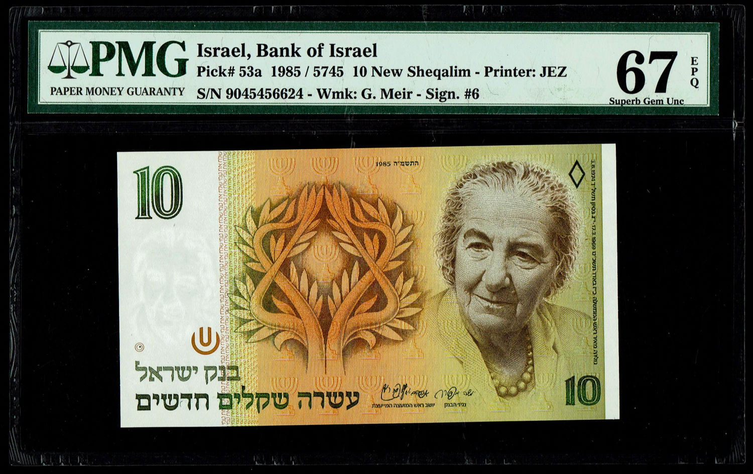 Israel - 10 New Shekel 1985 - PMG 67 EPQ
In 1985, following high inflation, it was decided to ... - 1 0