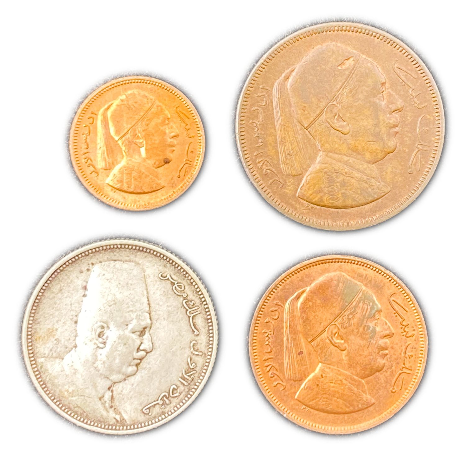 World - Lot of 4 Libyan and Egyptian coins - 1, 2, 5 mil and 5 Piester - VF-AU - 1 0