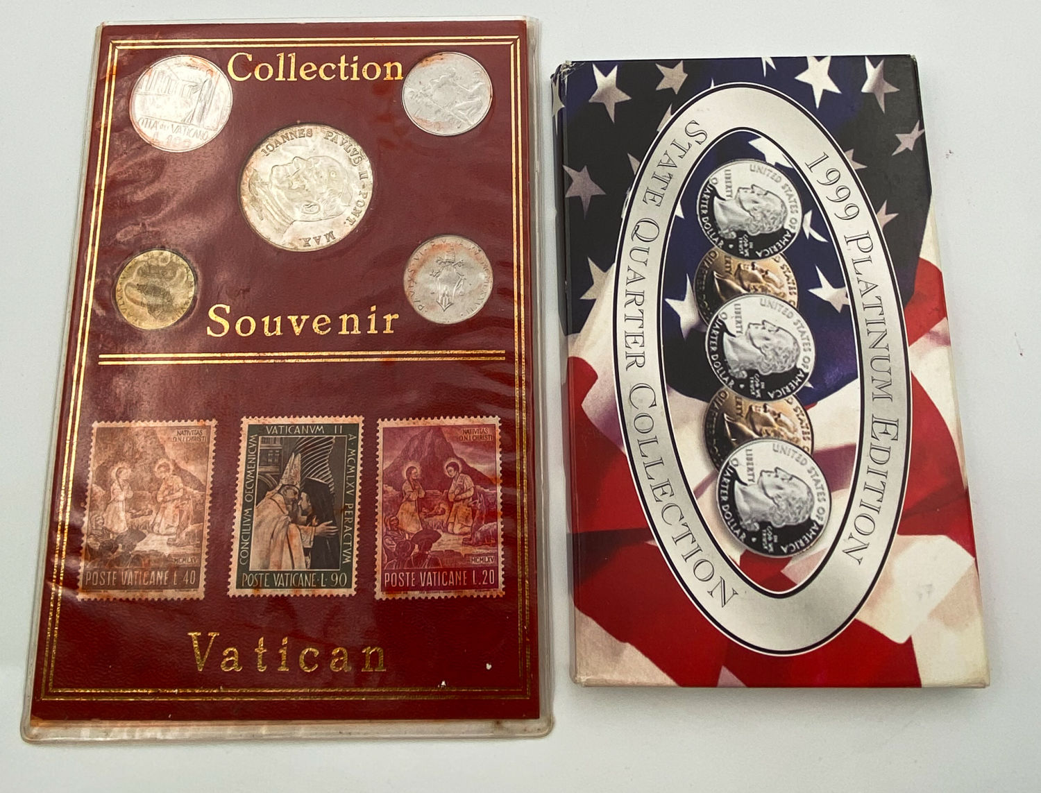 World - a pair of sets, 1999 US coins and the Vatican (medals) that served as a souvenir - 1 0