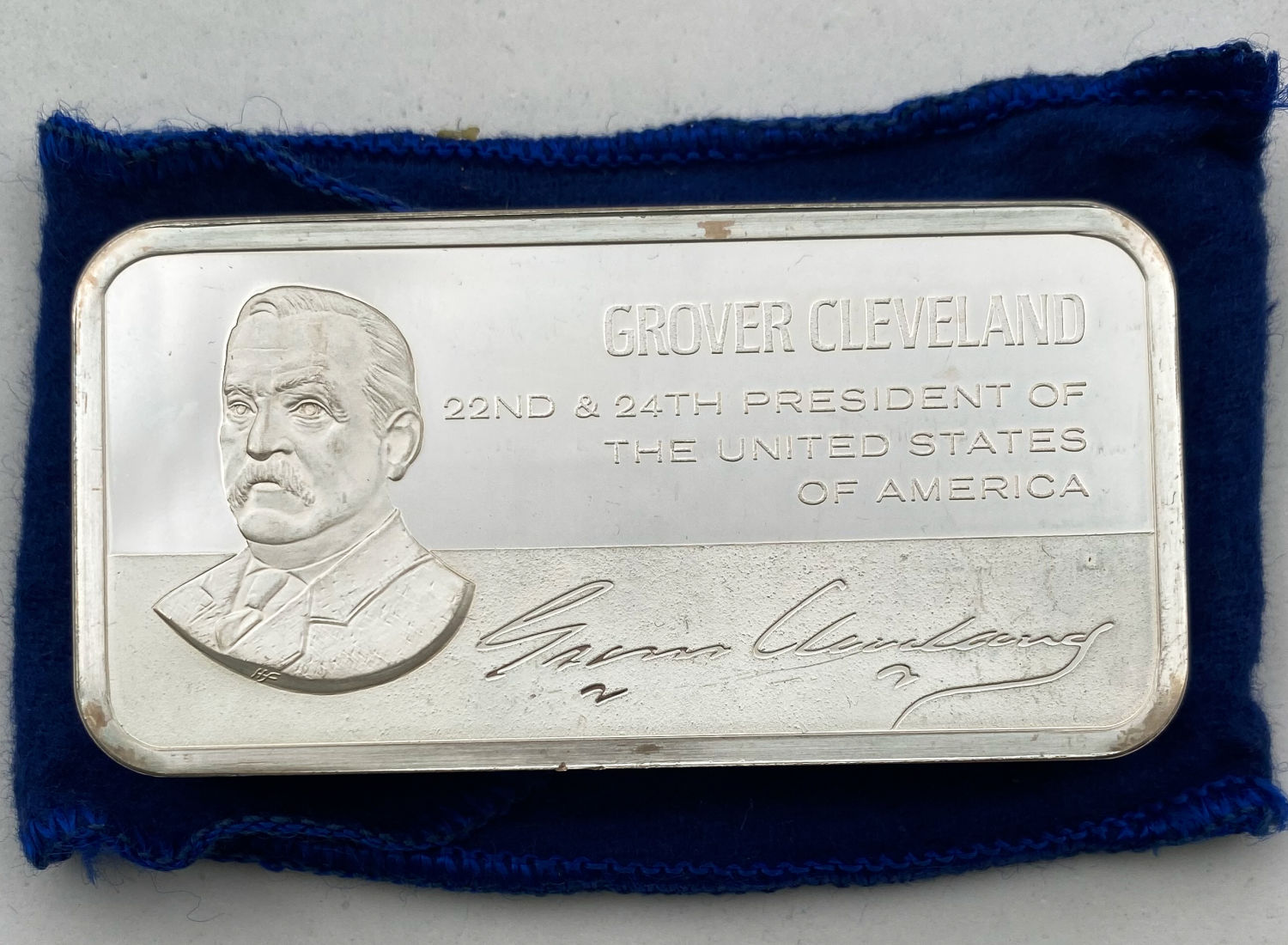 USA - Gruber Cleveland silver bullion (was president of the 22nd and 24th United States) - 925 silver, 10 ounces - 1 0