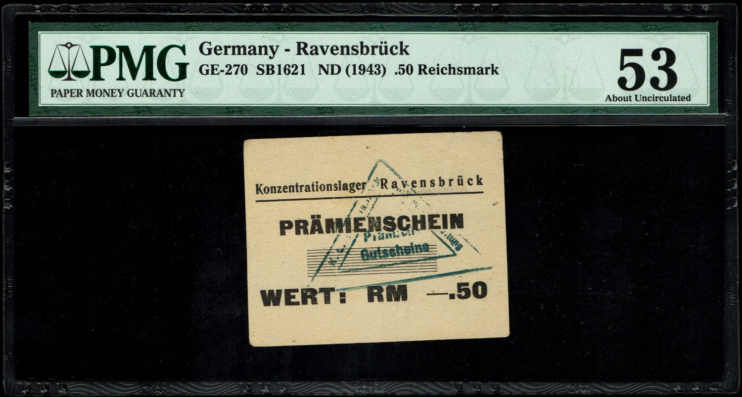 Germany - 0.5 (half) Mark 1943 - Ravensbrück camp - PMG AU 53
The Ravensbrück camp (German: ... - 1 0