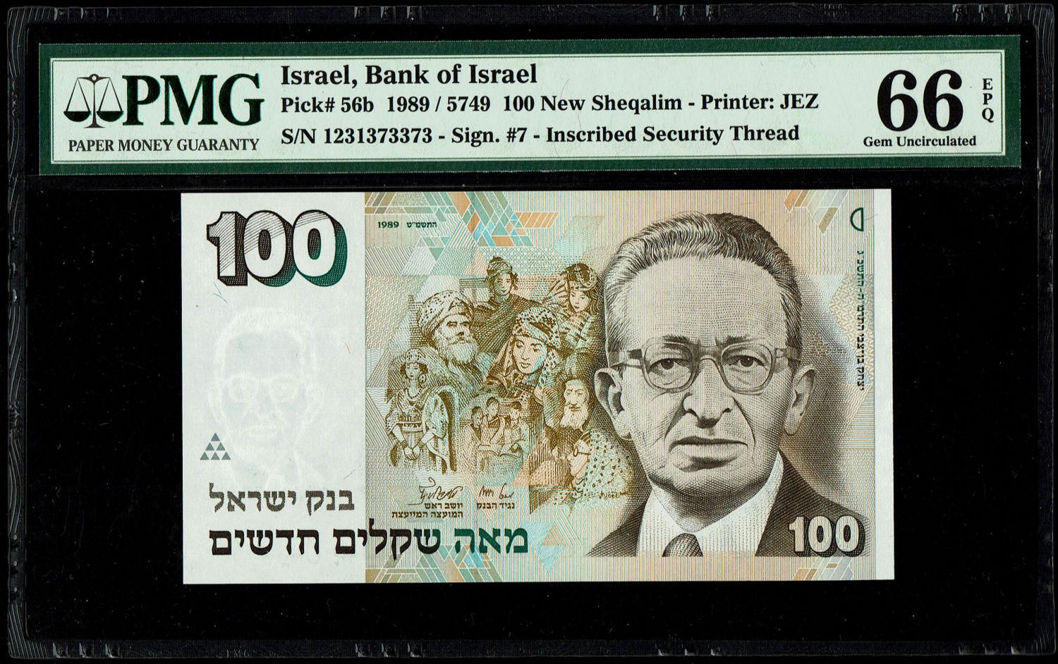 Israel - 100 New Shekel 1989 - PMG 66 EPQ
In 1985, following high inflation, it was decided to ... - 1 0