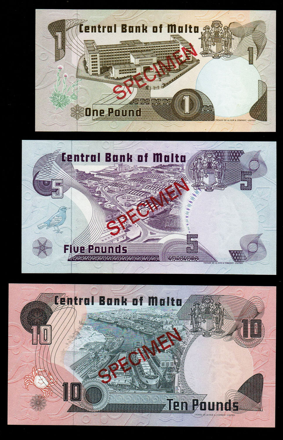 Malta - 1, 5, 10 pounds 1967 - Specimen - UNC
Arriving in a special envelope with a ... - 1 1
